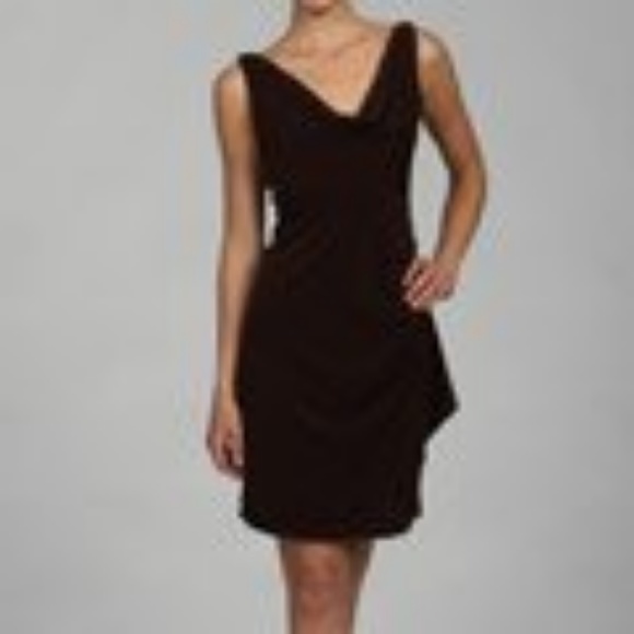 Chocolate💥 MidDress with Cowlneck Front Size 10 - Picture 1 of 6